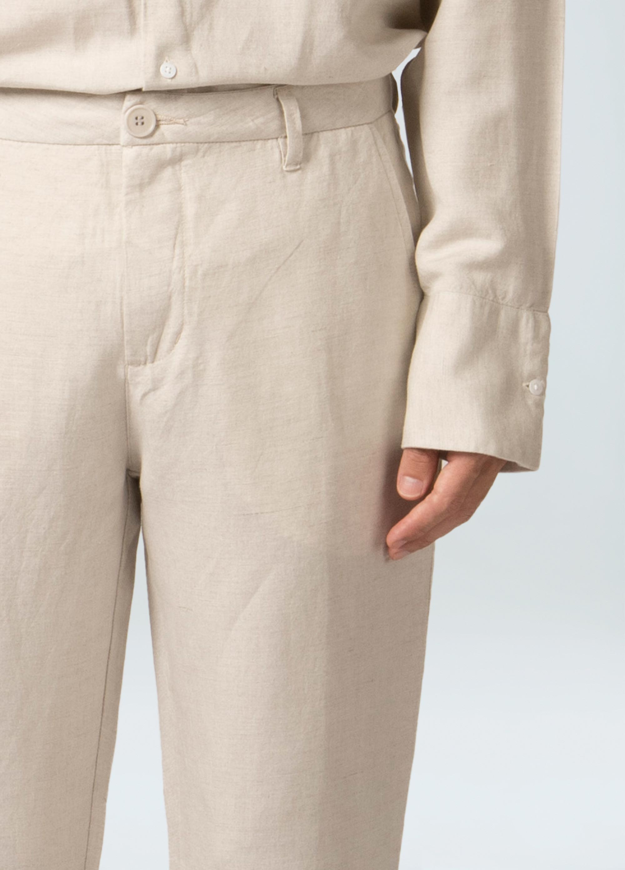Calça alfaiataria fluid linen