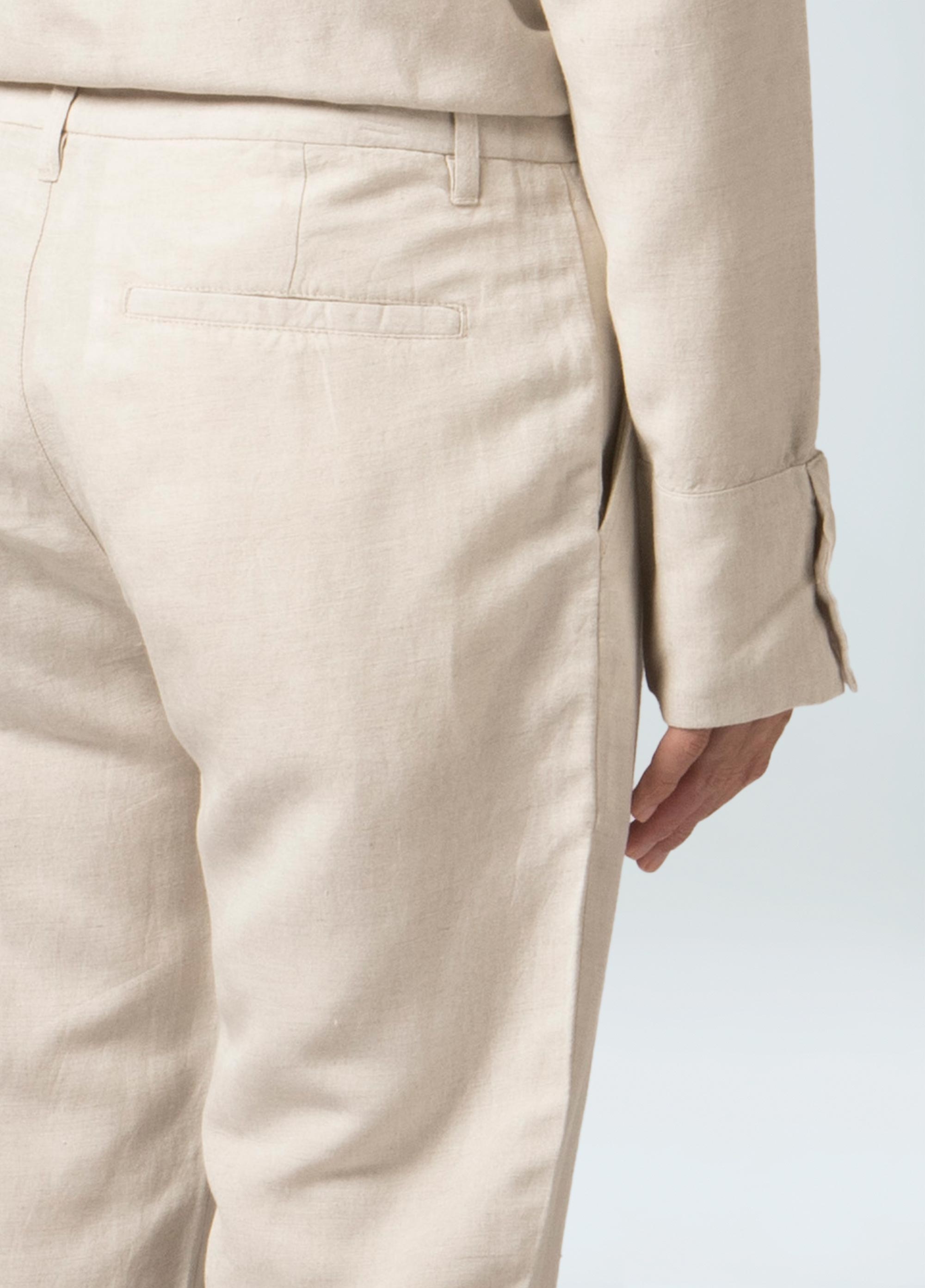 Calça alfaiataria fluid linen