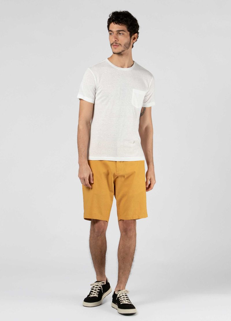BERMUDA ALFAIATARIA BASIC LINEN MOSTARDA