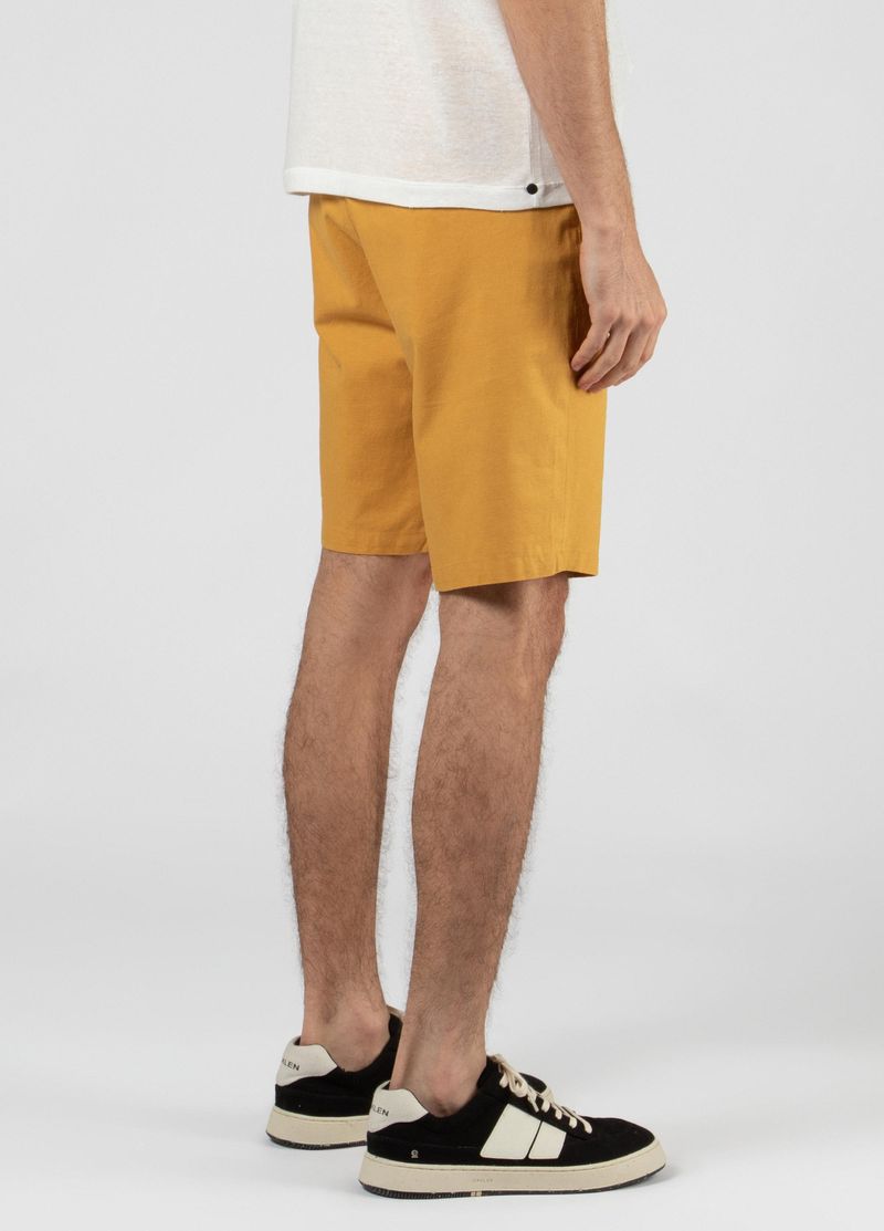 BERMUDA ALFAIATARIA BASIC LINEN MOSTARDA