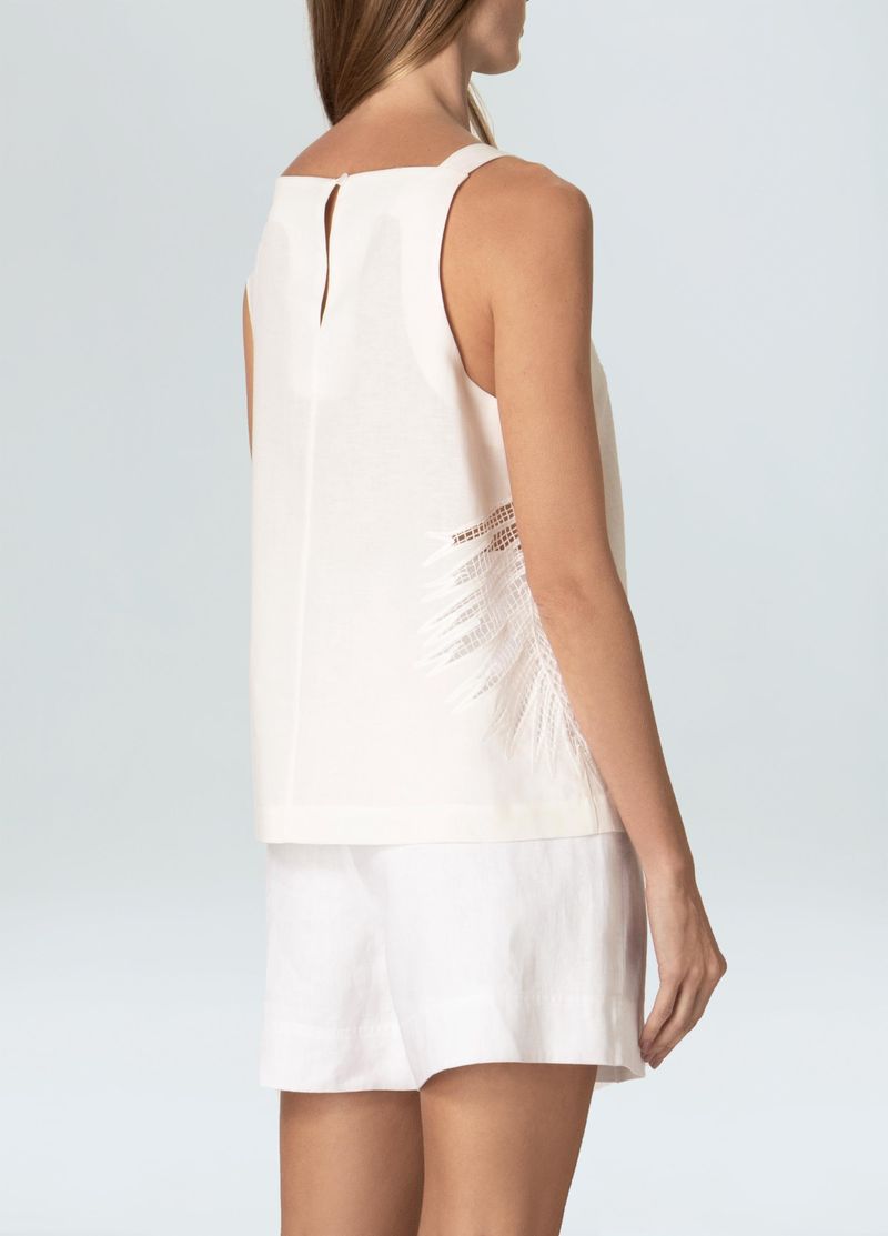 blusa bordada palm linen