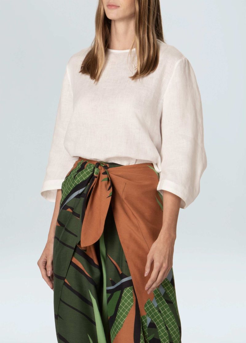 BLUSA MC LINEN WASHED