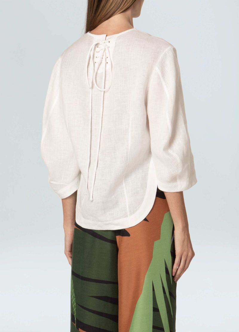 BLUSA MC LINEN WASHED