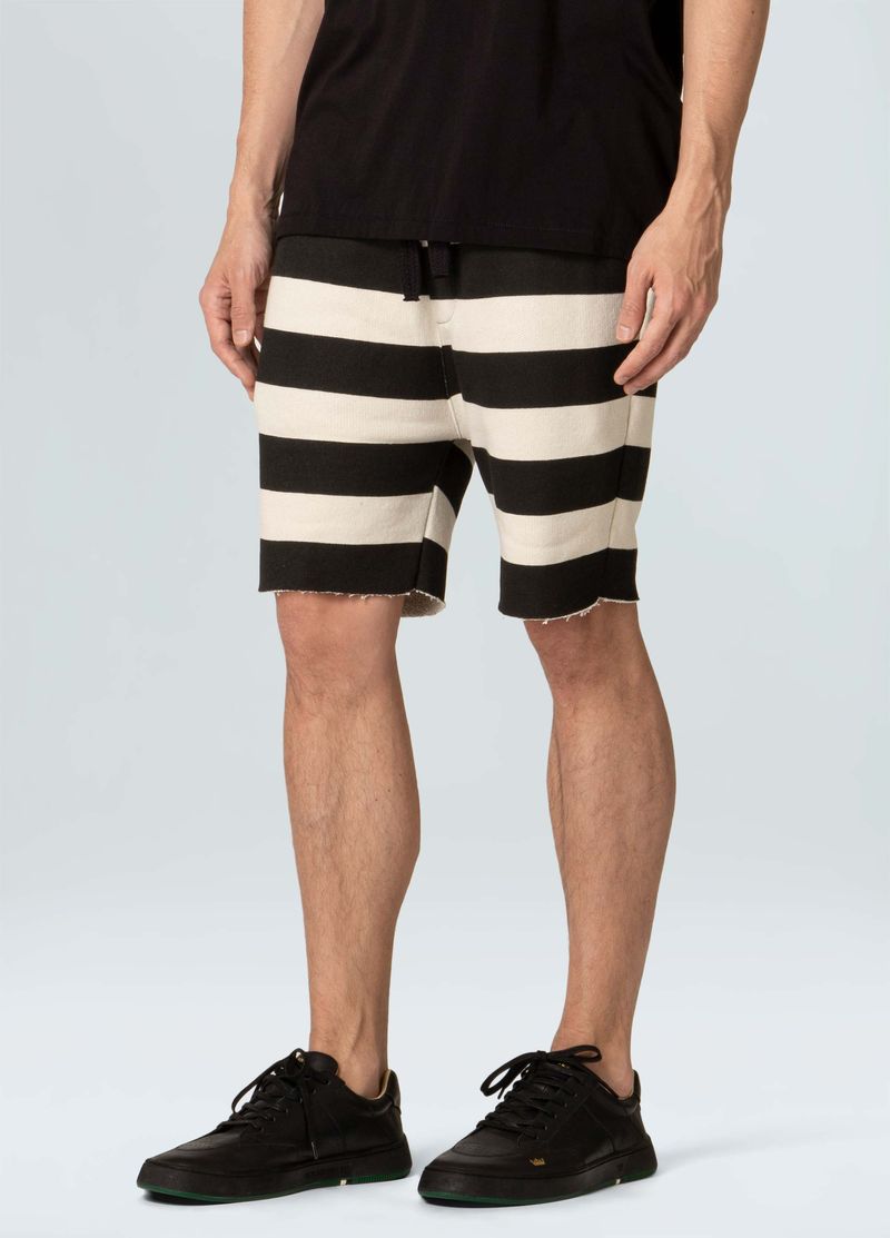 BERMUDA CASUAL MASC LISTRADA MOLETOM