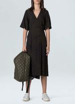 vestido transpasse palm leaf