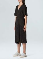 vestido transpasse palm leaf