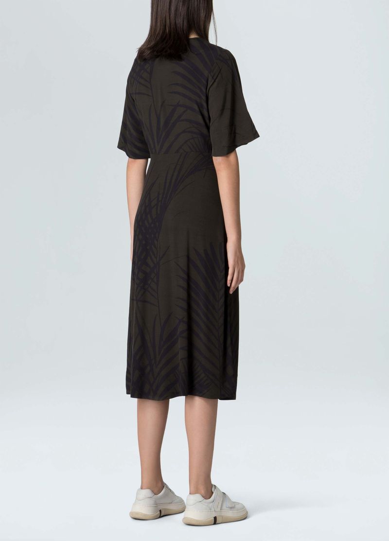 vestido transpasse palm leaf