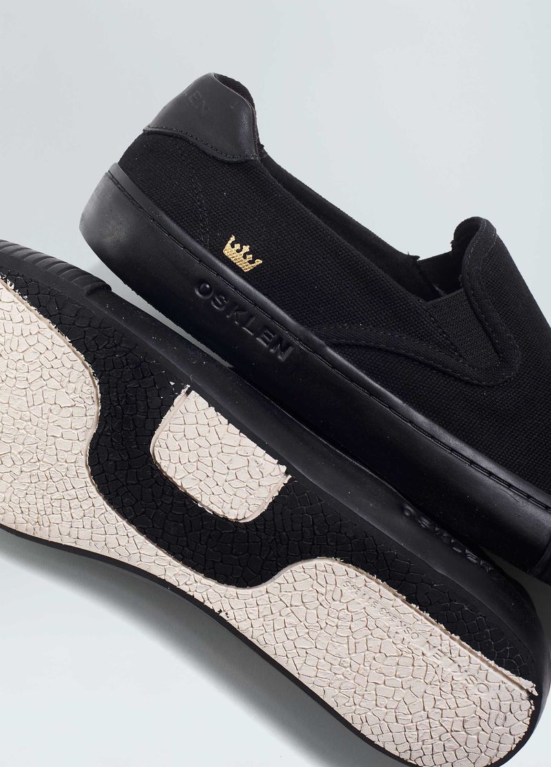 TENIS CANVAS SLIP ON BLACK SOLE MASC