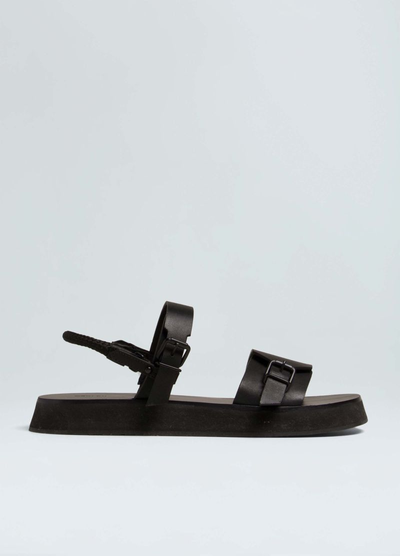 SANDALIA FLATFORM COURO SOLID