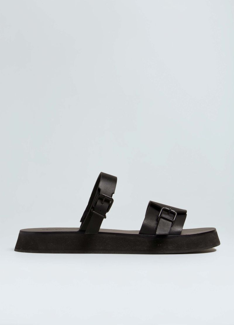 SANDALIA FLATFORM COURO SOLID