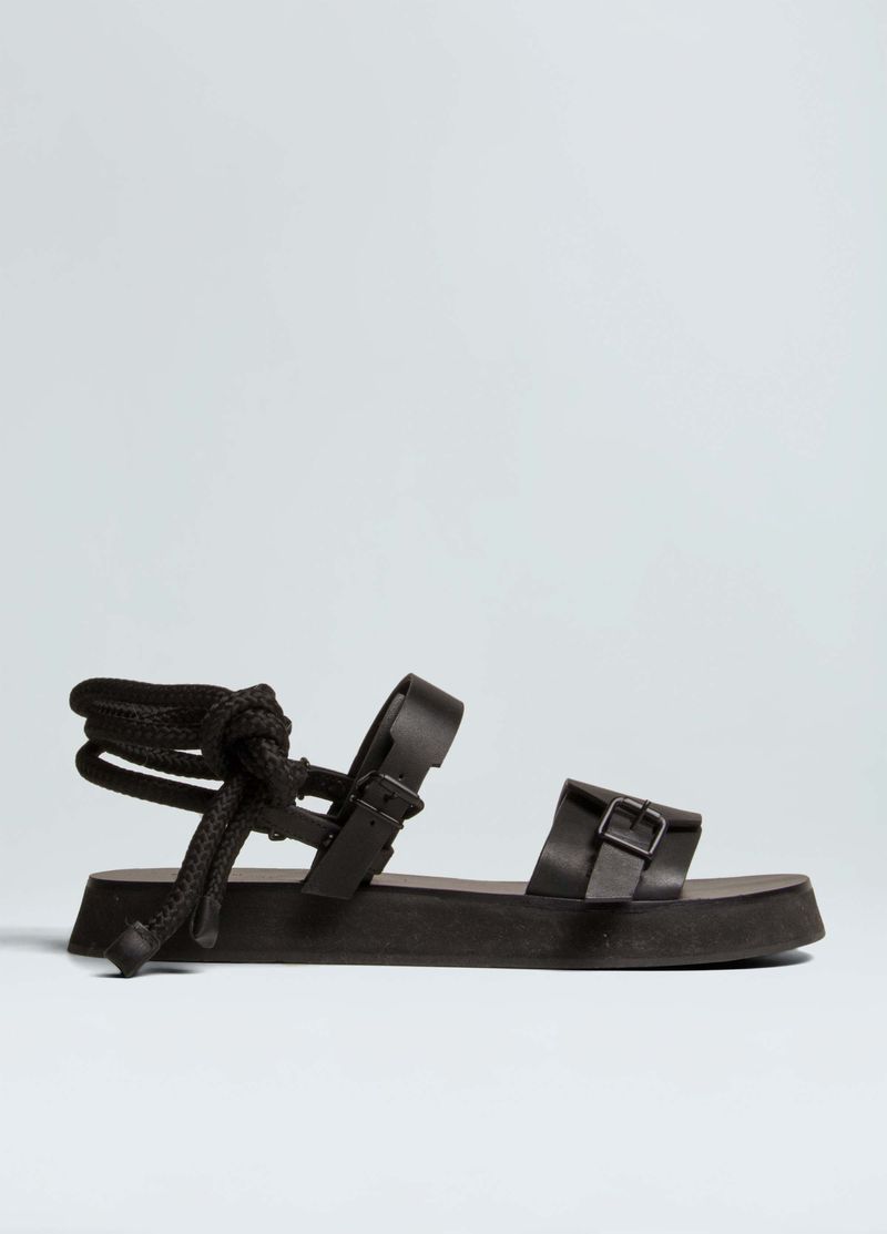 SANDALIA FLATFORM COURO SOLID