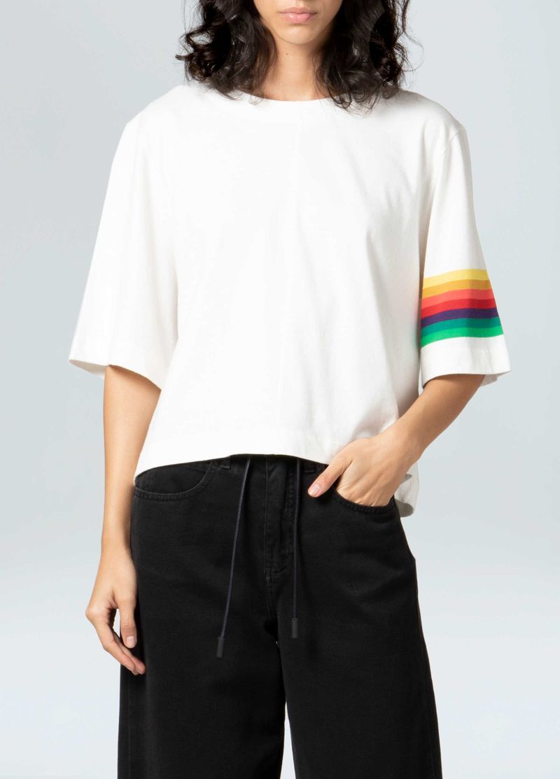 blusa cropped rainbow