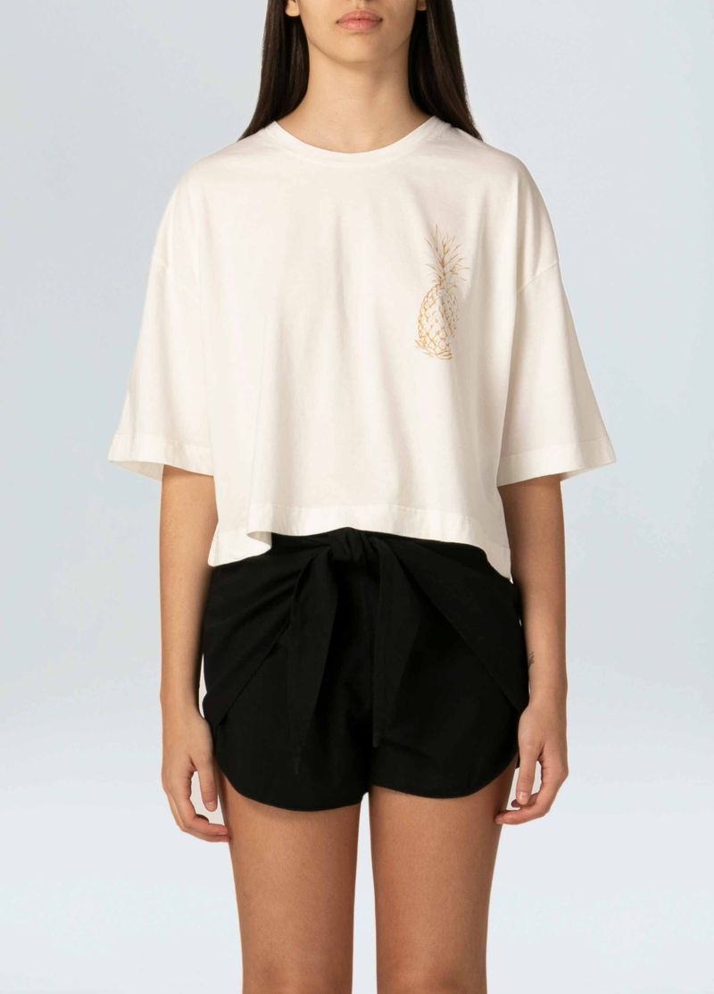 T shirt cropped abacaxi gold