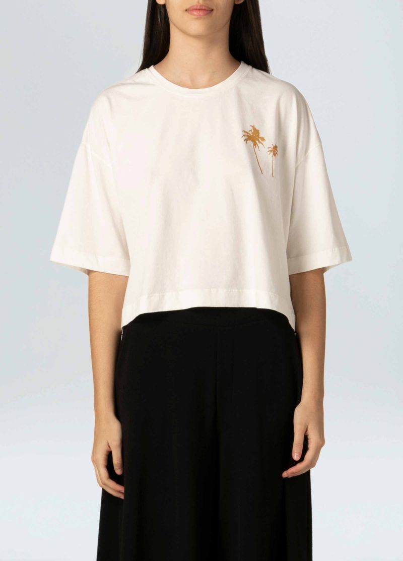 t shirt cropped coqueiro gold