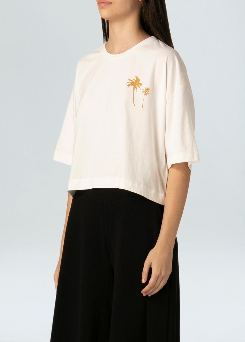 t shirt cropped coqueiro gold