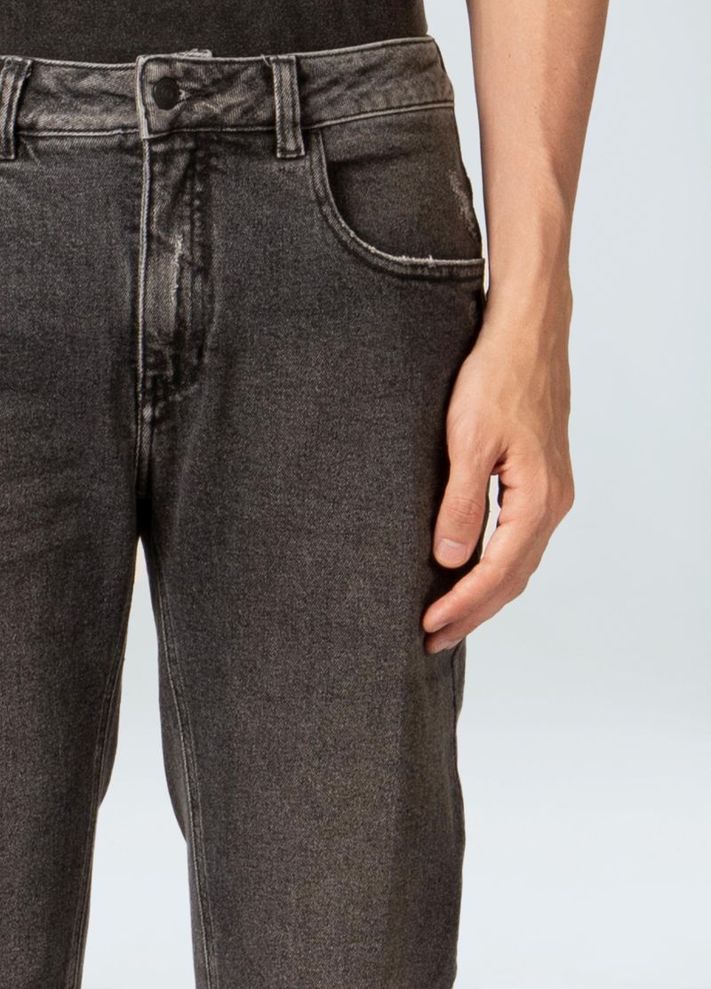 CALCA JEANS ROUGH USED BLACK