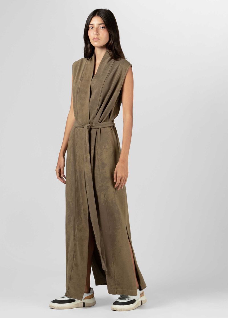 VESTIDO KIMONO PESPONTOS GREEN