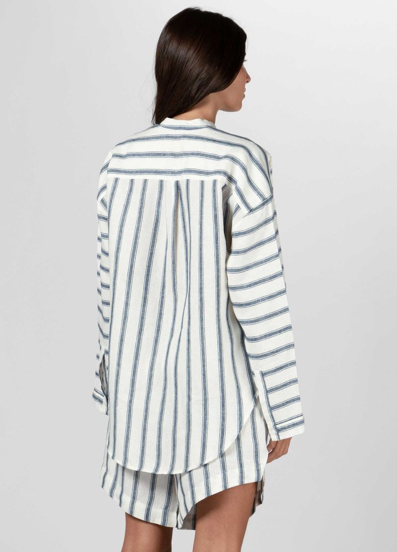 CAMISA PIJAMA FIO TINTO INDIGO