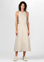 VESTIDO MIDI NATURAL LINEN