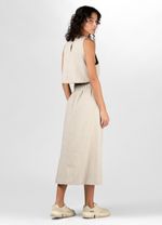 VESTIDO MIDI NATURAL LINEN