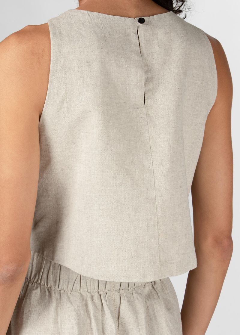 VESTIDO MIDI NATURAL LINEN