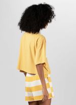 T SHIRT FEM CROPPED DAISY DAMASCO