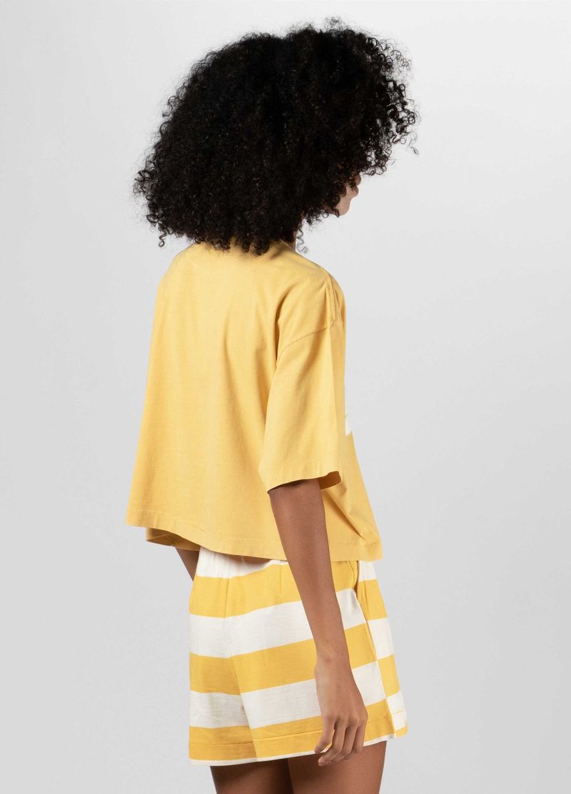 T SHIRT FEM CROPPED DAISY DAMASCO
