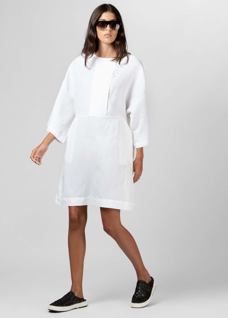 VESTIDO CURTO PESPONTO LINEN