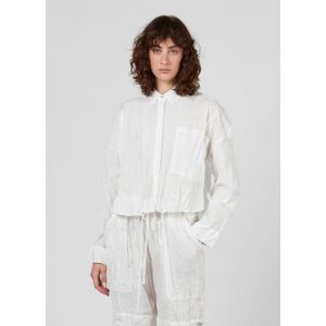 Camisa cropped tricoline wrinkled