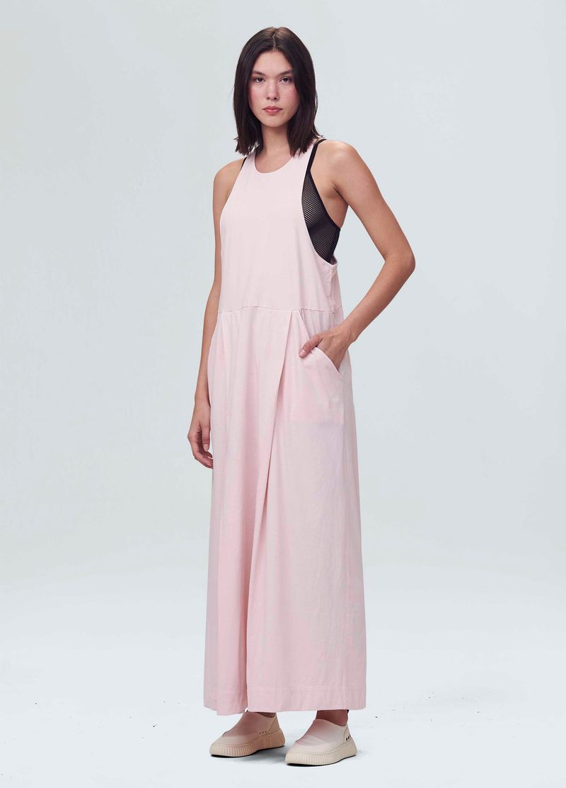 vestido long nadador pastel
