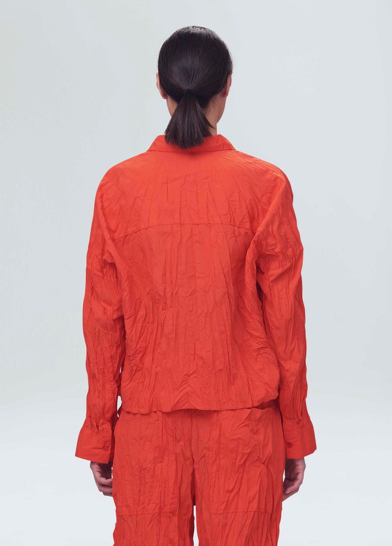 camisa cropped tricoline pleat