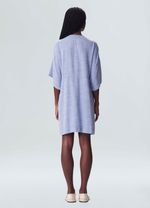 vestido kimono pesponto blue