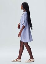 vestido kimono pesponto blue