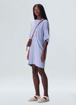 vestido kimono pesponto blue