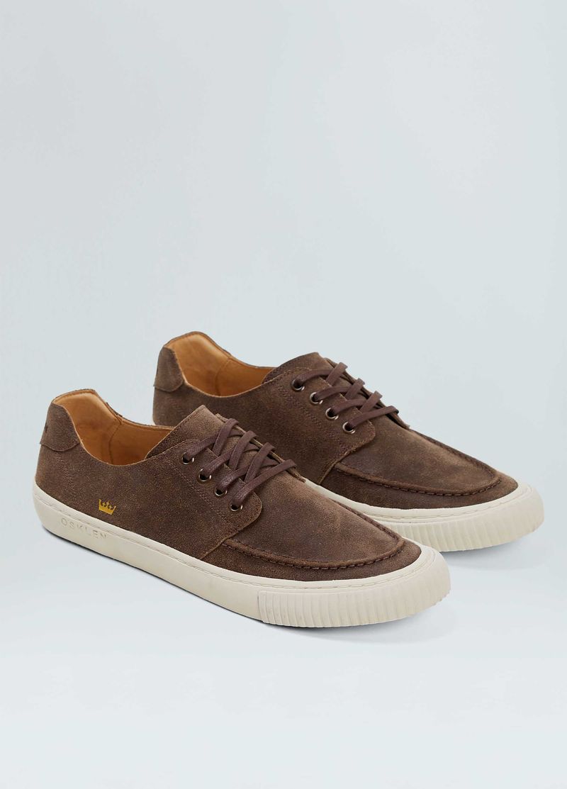 TENIS DECK CANVAS COURO GASTO MASC