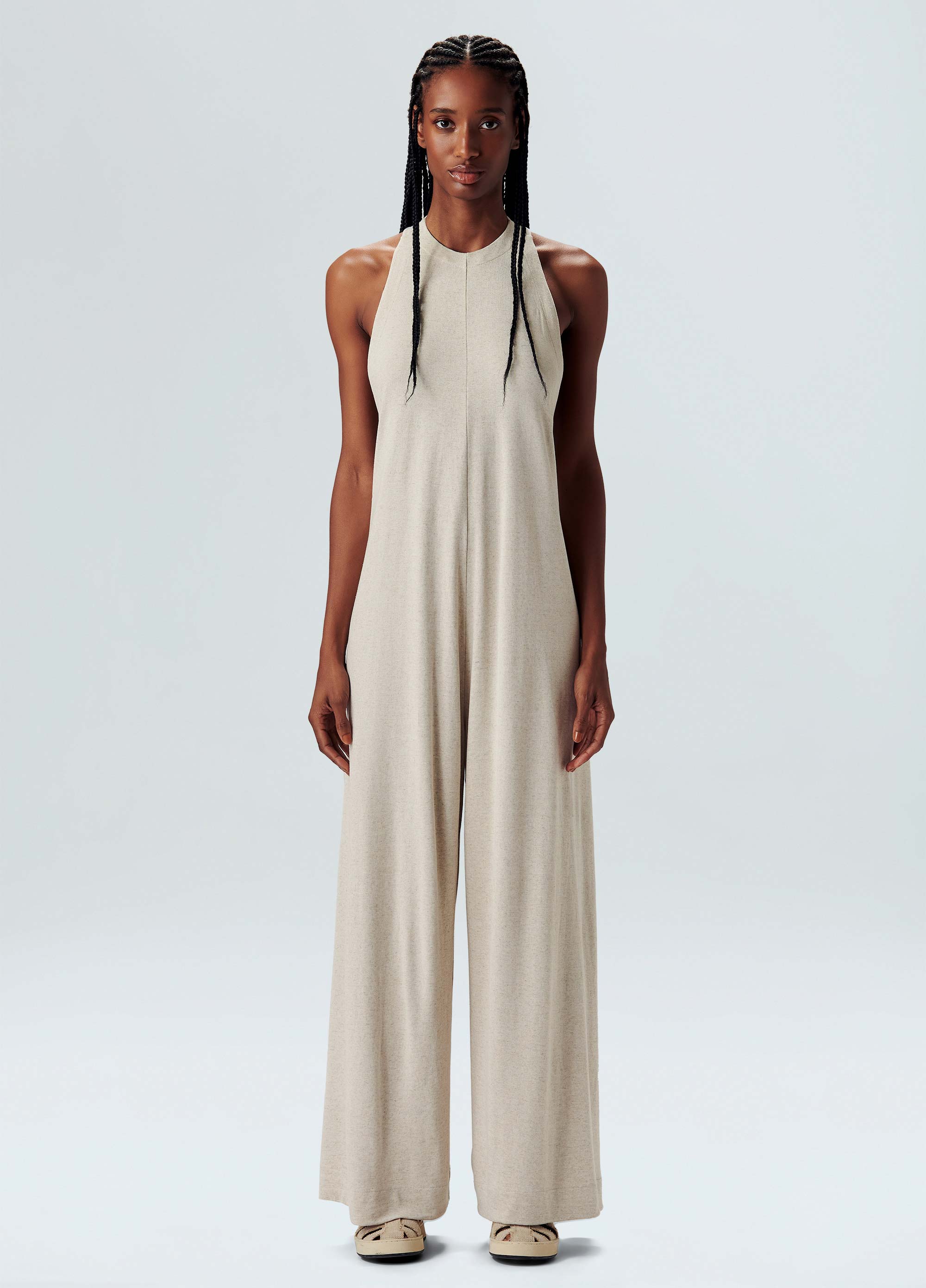 Macacão naked back linen