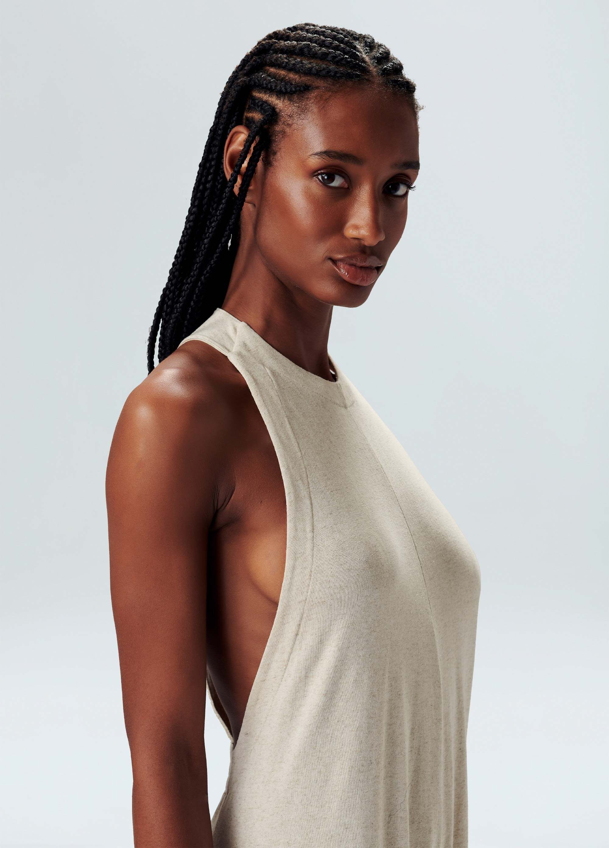 Macacão naked back linen
