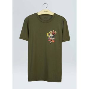 T-shirt soft used brasão flores