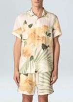 camisa linen hibisco mc