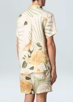 camisa linen hibisco mc