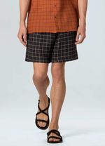 SHORT MASC LINEN GRID