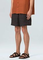 SHORT MASC LINEN GRID