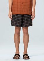 SHORT MASC LINEN GRID