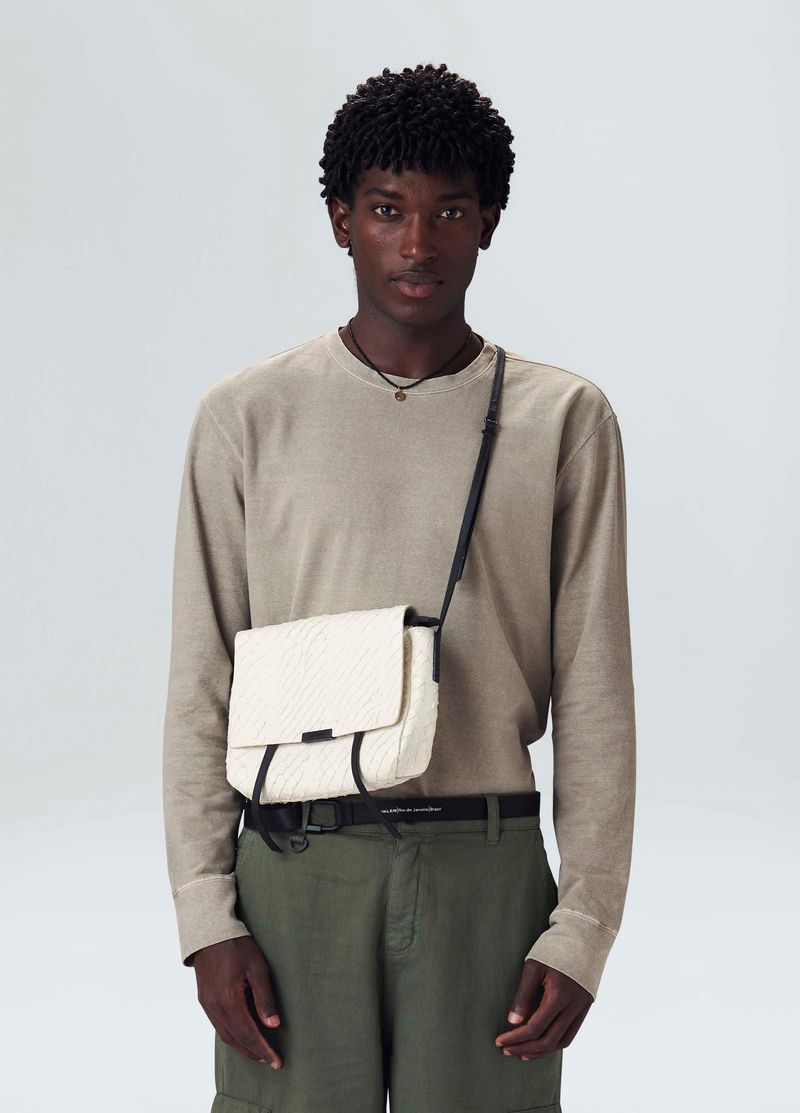 pirarucu flap shoulder bag