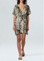 vestido palm leaf inverse curto