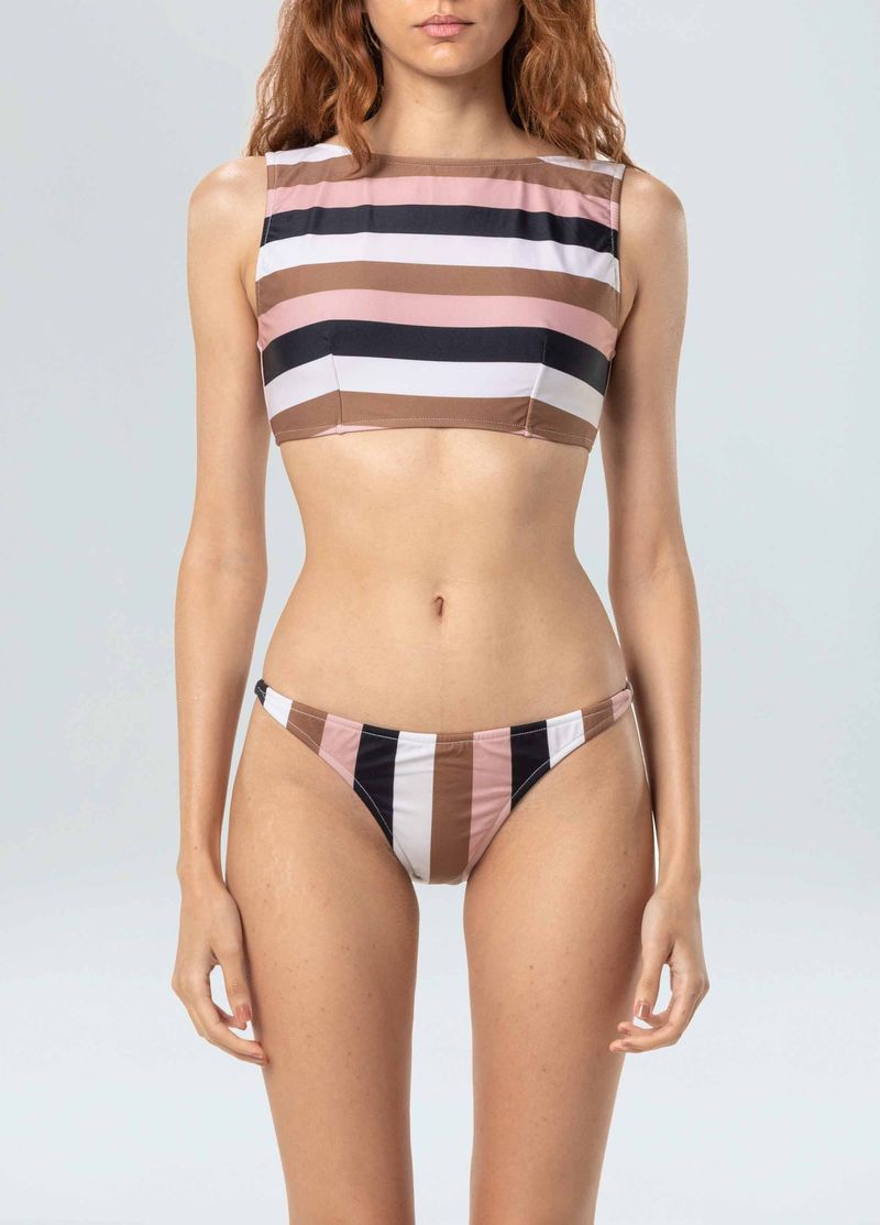 BIQUINI TOP CANOA LISTRA OIL