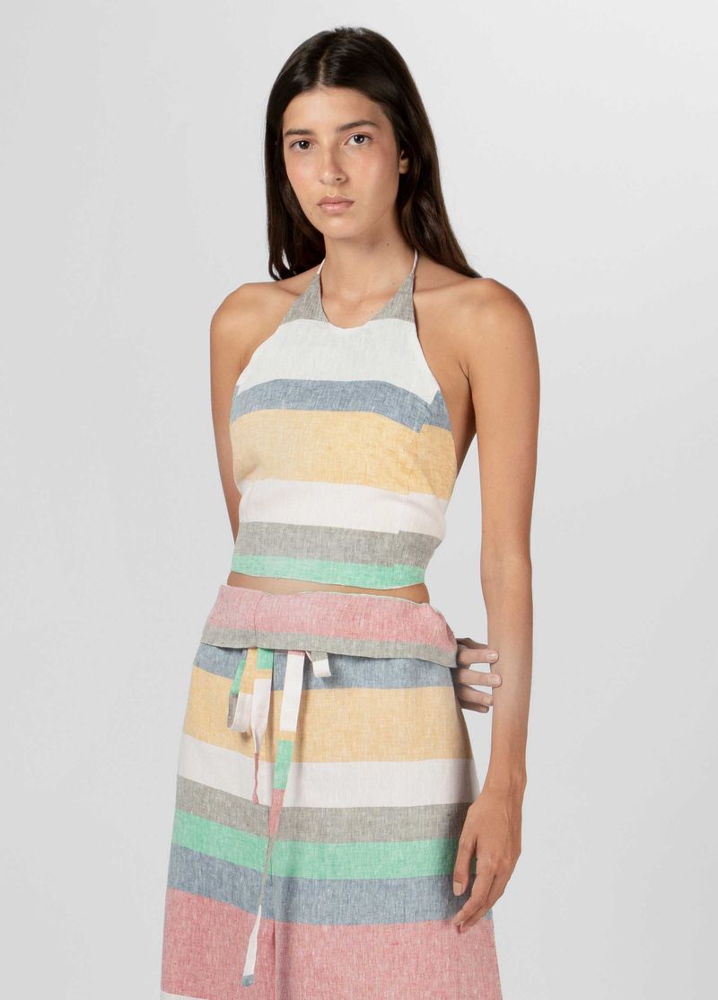 TOP CROPPED STRIPES COLOR