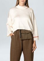 SWEATER FEM GOLA ALTA KNIT STRIPES