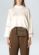 SWEATER FEM GOLA ALTA KNIT STRIPES
