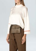 SWEATER FEM GOLA ALTA KNIT STRIPES